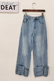 Fashion Women's Jeans High Waist Legs 3D Multi Pocket Light Color Straight Tube Denim Cargo Pants Summer 2023 New