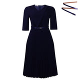 Women's Clothing 2025 Summer New Fashion Temperament V-Neck Solid Color Large-Size Pressure Fold African