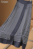 Skirts for Women Irregular Striped Temperament Jupe High Waist Slim A-line Summer Skirt 2023 Faldas De