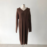 2020 New Autumn Sweater Women Dress Winter Long Sleeve Sweaters Knitted Dresses Womens Loose Maxi Oversize Knitting Robe