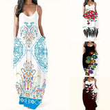New Summer Cool Sling Dress Print Temperament Street Large-Size Dress