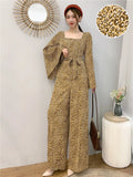 Jumpsuits Woman Dolka Pot High Waist V-neck Chiffon Loose Skinny Elegant