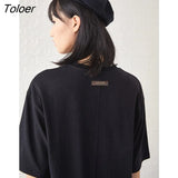 Women Dress Summer Mural Rubbing Print Black White Vintage Casual T-shirt
