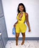 Sleeveless Deep V-Neck Sexy Solid Color