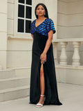 Size Contrast Sequin Tied Split