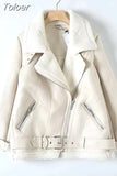 MODA Women Fashion Thick Warm Winter Fur Faux Leather Oversized Jacket Coat Vintage Long Sleeve Female Outerwear Chic