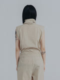 Women Yellow Solid Color Brief Casual T-shirt New Turtleneck Sleeveless Fashion Tide Spring Summer 2023