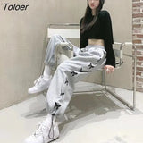 Pink Cartoon Girl Printed Sweatpants Women Wide Leg Pants High Waisted Loose Joggers Harajuku Fashion Teens Bottom