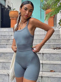 Cropped Vest and High Waist Shorts 2 Piece Basic