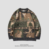 QWEEK Harajuku Women Winter Sweater Animal Print Long Sleeve Jumpers Vintage Knitted Pullover Korean 2021 Cute Couple