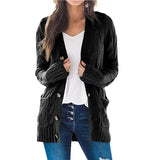 Cardigan Knitted Long Sweater Clothing Women's Long Sleeve Cable Jumper Knit Sweater Jacket Winter Tops Pull Femme