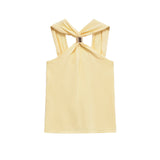 Homemade New Women's Oceaned Seam-Time Casual Golden T-M�Ling Hanging Neck