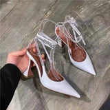 party Spring Sexy Ankle strap Women Sandals Fashion Cross-tied Crystal High heels Gladiator Sandals Summer Wedding bridal