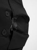 Women Black Color-block Big Size Long Trench New Lapel Long Sleeve Loose Windbreaker Fashion Spring Autumn 2023