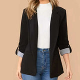 Autumn And Winter Fashion Splicing Collar Repair Cardigan Temperament