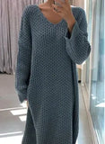 Vintage Warm Autumn Sweater Women Dress Winter Long Sweater Knitted Dresses loose Maxi Oversize Lady Dresses Robe