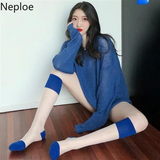 Woman Sweaters Sexy V-neck Knit Oversized Top Fashion Y2K Sweater See Through Thin Jumper Korean Elegant Women's