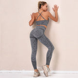 Women Sports Set Workout Sportswear Gym Clothing Fitness Long Sleeve Crop Top High Waist Leggings Sports