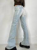 Washed Bleached Flare Jeans Y2K High Waist Baggy Denim Pants Casual Streetwear Vintage Fashion Trousers Women