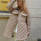 Women's Winter Plaid Quilted Jacket Thick Warm Belted Long Coat Vintage Green Loose Outerwear Oversize Streetwear Female