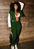 Contrast Baseball Jacket and Matching Pants