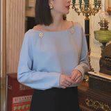 Toloer Shirt Woman Spring New Career OL Hanging Commuting Olive Green Shirt Workplace Interview Long-Sleeved
