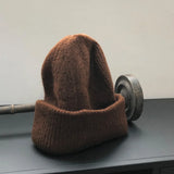 Women's Solid Color Knitted Hat 2022 Winter New Flanging Hat