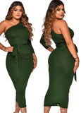One Shoulder Scrunch Long Party