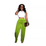 Toloer New Women's Casual Fleette Wide-Leg Pants-Outfit