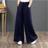 Summer Harem Pant Women's Cotton Linen Pants Casual Loose Trouser Women Cotton Oversize Pockets Wide Leg Flares