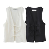New Bow Trim V-Neck Elastic Repair Body