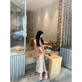 Summer Cool Temperament Wearing Loose Back Open Fork Top Female Feeling Slim Half Skirt Two