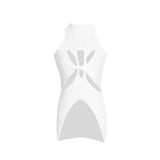 Toloer Vest T-Shirt Women 2024 New Fashion Design Stand Collar Show Slim Slim Hollow Kink Knit Top Summer-Outfit