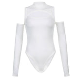 Cut Out Sexy Bodysuit Woman Black Plain Turtleneck Bodies Mujer Shirt Autumn Winter Long Sleeve Bodycon Bodysuits