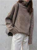Women Sweater Pullover Female Knitting Overszie Sweaters Long Sleeve Girls Loose Elegant Knitted Thick Outerwear Plus