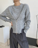 Winter Women Elastic Mohair Round Neck Zipper Sweater Female Doubleside