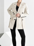 Loose Fit Button Split Temperament Jacket New Lapel Long Sleeve Women Coat Fashion Tide Spring Autumn 2023