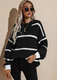 Spring Striped Pullover Loose