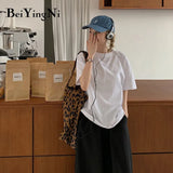 Cotton Harajuku T-shirt Female Loose Casual Korean Hipster Woman's T Shirt 2020 Summer Basic Vintage Tops Women