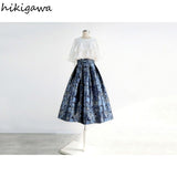 Skirts for Women Temperament Jupe High Waist A-line Embroidery Floral Fashion Korean Skirt 2023 Faldas Mujer De
