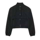 Women's New Large Pocket Bomber Jacket In