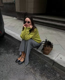 Autumn And Winter Hot Sale Thick Short Round Neck Solid Color Sweater Bum Basic Women's