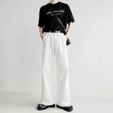 Sensing White Jeans Men's And Women's Loose Straight Drags Broad Legged Couple Casual Cleanfit