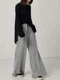 High Elastic Waist Brief Black Long Wide Leg Trousers New Loose Fit Pants Women Fashion Tide Spring Autumn 2023