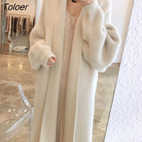 Women Long Cardigan Fall Mink Cashmere Full-sleeve Oversized Cardigan Dress Woman Keep Warm Winter Woman's