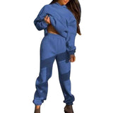 Winter Women Tracksuit Sportswear Long Pants Set Two Piece Long Sleeve Hoodies Sweatshirt Suit Winter Warm Solid