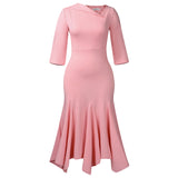 Women's 2025 Autumn And Winter 2025 New Twill Solid Color High-Waist Irregular Fishtail OL African
