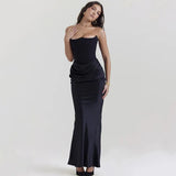 Satin Corset Maxi Dress-Outfit