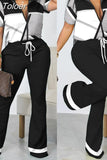 Neck Short Sleeve Top Women Two Piece Suits Lace Up Straight Long Pants Sets Print Tight High Waist Office Lady 2023