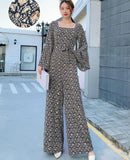 Jumpsuits Woman Dolka Pot High Waist V-neck Chiffon Loose Skinny Elegant